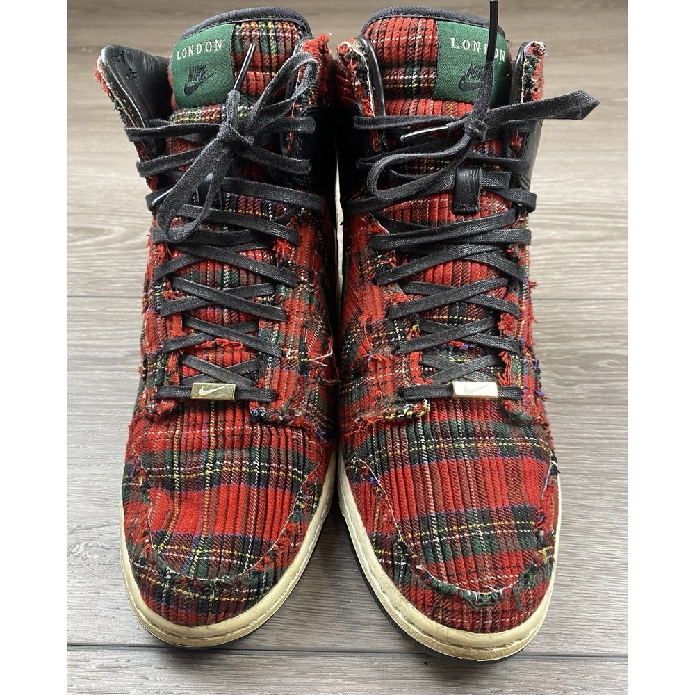 Nike Women's Dunk Sky Hi London Hidden Wedge Sneakers 598216-001 Red Plaid Sz 10 - Picture 5 of 13